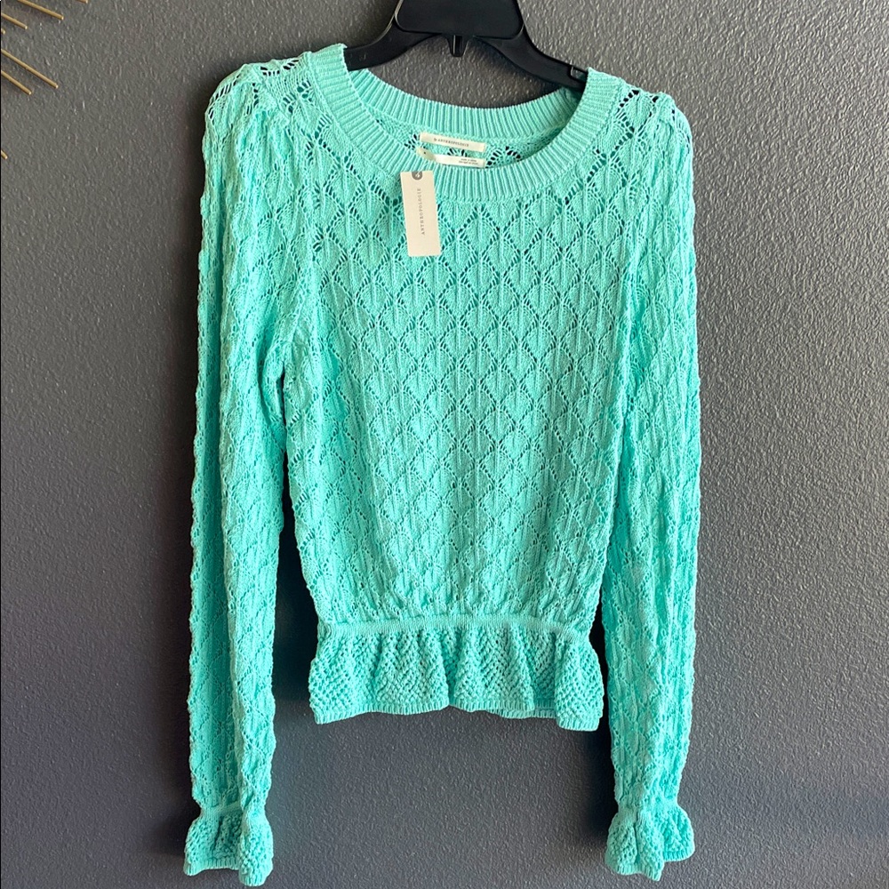 Anthropologie Sweater NEW with tags . Tiffany Blue . Size M